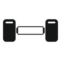 Simple black and white icon of a dumbbell for fitness concepts vector