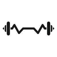 Minimalistic design combining a barbell and heartbeat for fitness concepts vector