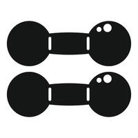 Black silhouette dumbbells on white background vector