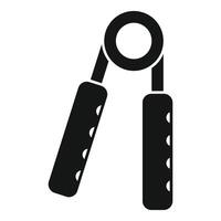 Black and white illustration of a hand grip strengthener for fitness and rehabilitation vector