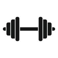 Flat design icon of a dumbbell silhouette, ideal for fitness and gym related graphics vector