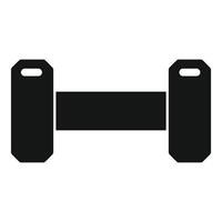Black silhouette of dumbbell on white background vector