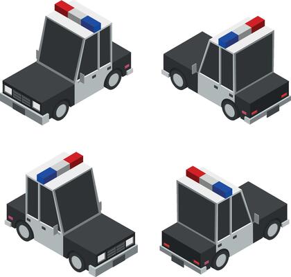 isometric police set
