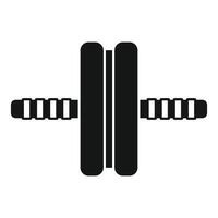 Black silhouette of fitness dumbbells icon vector