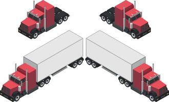 isométrica pesado camión vector