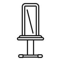 Black line art illustration of a swivel chair vector