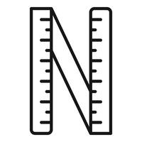 Black and white ruler with a large N on it vector