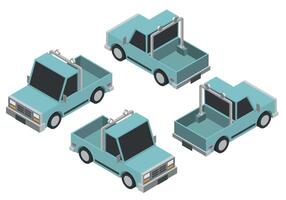 low poly isometric pick up vector