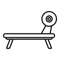 Minimalist black outline of a bench press icon vector