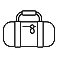 Black and white line art of a duffel bag vector