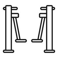 Simple black line icon of gymnastics parallel bars on a white background vector