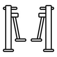 Simple black line icon of gymnastics parallel bars on a white background vector