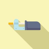 Flat design illustration of a stapler on yellow background vector