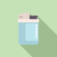 Flat design icon of a binder clip container vector