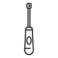 icon of a flathead screwdriver, simple black and white outline vector