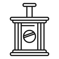 Line art illustration of classical pillar with gavel vector
