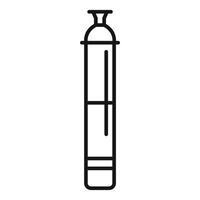 icon of a medical syringe, simple line art style, isolated on white vector