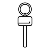 Simple black and white illustration of an outlined key icon, perfect for design elements vector