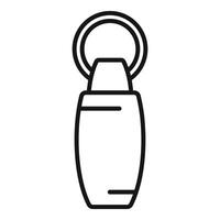 Black and white line art of a keychain vector