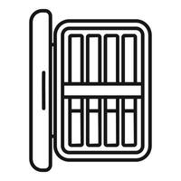 Black and white icon of a bookshelf vector