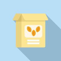 Flat design illustration of seed packet on blue background vector
