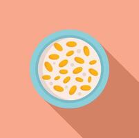 Bowl of cereal on pink background vector