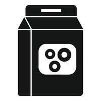 Black and white illustration of a milk carton with a simple design vector