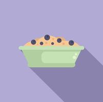 Delicious blueberry porridge in bowl illustration vector