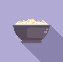 illustration of a bowl of oatmeal with almonds vector