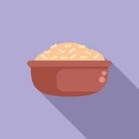 Bowl of rice illustration on purple background vector
