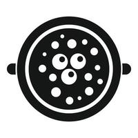 Black and white icon of a paella pan vector