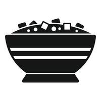 Silhouette of a bowl of salad vector