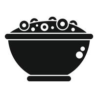 Black silhouette of a bowl of soup vector