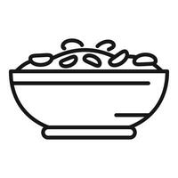 Line art illustration of a bowl of cereal vector