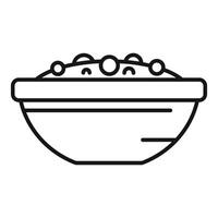 Simple line art icon of a cereal bowl vector