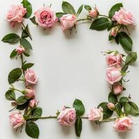 Pink Roses Arranged in Heart Shape photo