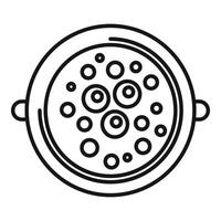 Top view line art illustration of a pizza vector