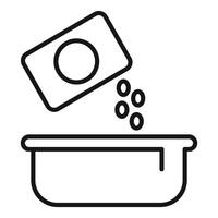 Line art illustration of tablet dissolving in water vector