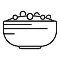Simple line art of a bowl of soup vector