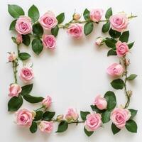 Pink Roses Arranged in Heart Shape photo