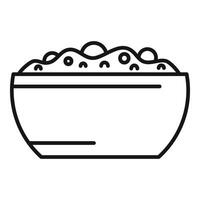 Line art illustration of a bowl of cereal vector