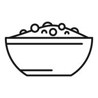 Line art illustration of a bowl of cereal vector