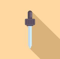 Minimalistic icon of a laboratory dropper on a beige background with a long shadow vector