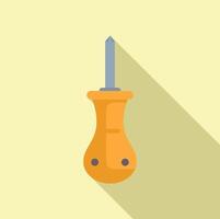 Flathead screwdriver illustration on yellow background vector