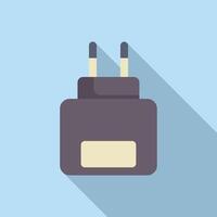 Flat design icon of a twoprong power plug vector