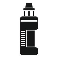 Black and white sports water bottle icon vector