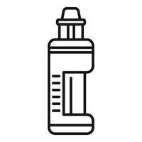 Black and white line drawing of an asthma inhaler, suitable for medical illustrations vector