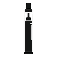 Black silhouette illustration of electronic cigarette or vape pen for nicotine delivery vector