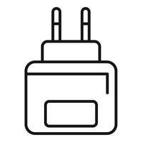 Simple line drawing of a power adapter vector