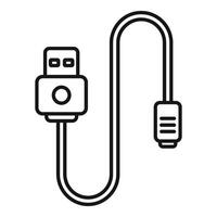 negro y blanco ilustración de un universal USB cable icono vector